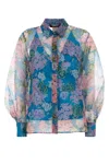 Mm Studio Printed Light Knit Barnaba Shirt In Multi