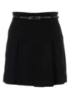 Mm Studio Ivory Crepe Abilita Shorts In Black