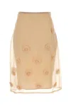 Mm Studio Beige Silk Ombrosa Skirt In Neutral