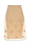 Mm Studio Beige Silk Ombrosa Skirt In Neutral