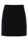 Mm Studio Black Triacetate Blend Pagine Mini Skirt In Black