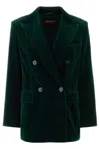 Mm Studio Tiziano Red Stretch Velvet Blazer