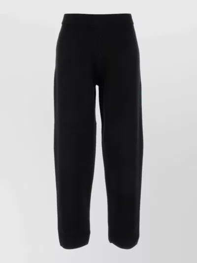 Mm Studio Viscose Blend Dula Pants Elastic Waistband In Black