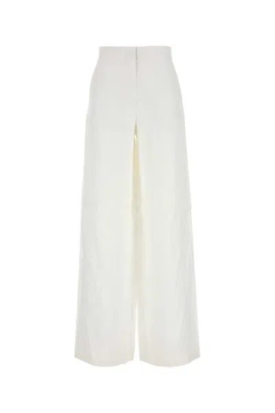 Mm Studio White Linen Garibo Wide-leg Pant In Neutral