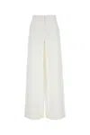 Mm Studio White Linen Garibo Wide-leg Pant In White