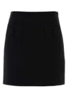 Mm Studio Black Triacetate Blend Pagine Mini Skirt