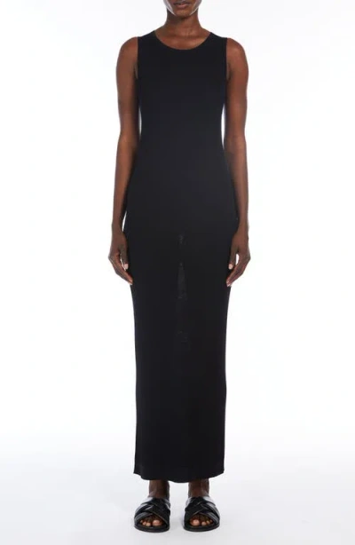 Mm Ugola Sleeveless Maxi Sweater Dress In Black