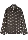 Mm Zelig Printed Silk-twill Shirt In Brown