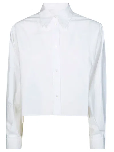 Mm6 Junior Mini Relaxed Fit Shirt For Kids In White