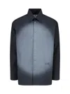 Mm6 Maison Margiela Straight Shirt Collar Long Sleeves Printed Detail In Gray