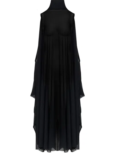 Mm6 Maison Margiela Semi Sheer Maxi Dress In ブラック
