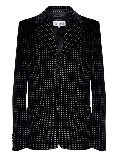 Mm6 Maison Margiela スタープリント ベルベットジャケット In Black