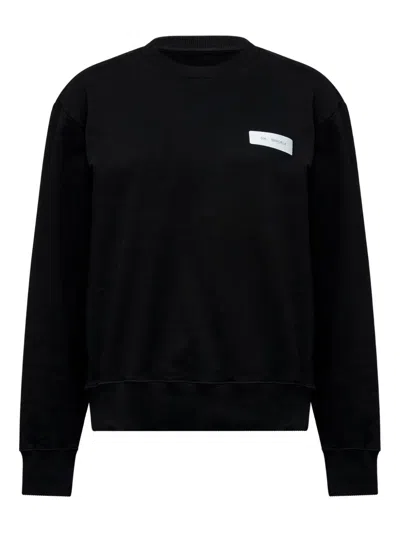 Mm6 Maison Margiela Long-sleeved Crew Neck Sweatshirt In Black