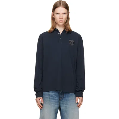Mm6 Maison Margiela Cotton Polo In Blue