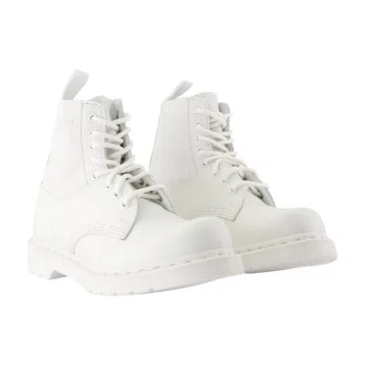 Mm6 Maison Margiela 1460 8-eye No Steel Toe Ankle Boots In White