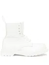 Mm6 Maison Margiela 1460 Lace-up Ankle Boots In White Leather In White