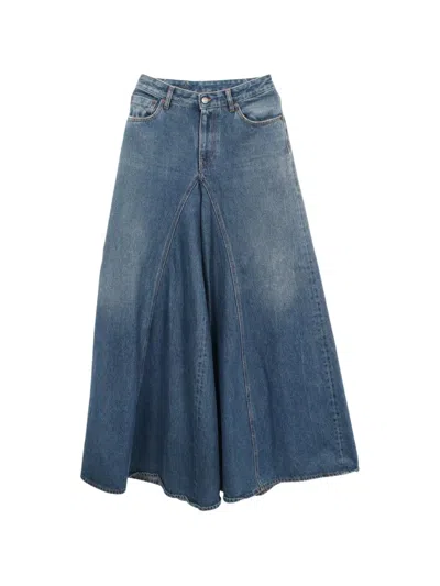 Pre-owned Mm6 Maison Margiela 2000s Wide-leg Denim Trousers In Blue