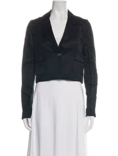 Pre-owned Mm6 Maison Margiela 2016 Linen Blazer In Black