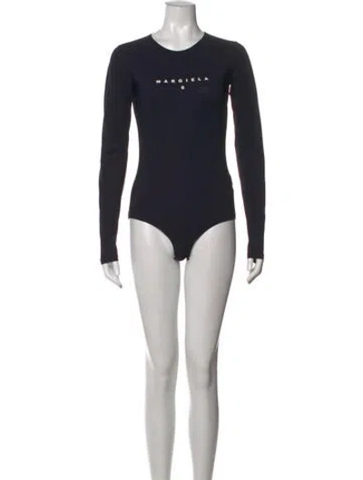 Pre-owned Mm6 Maison Margiela 2022 Crew Neck Bodysuit In Black