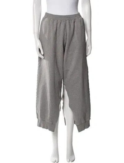 Pre-owned Mm6 Maison Margiela 2022 Raw-edge Trim Sweatpants In Gray