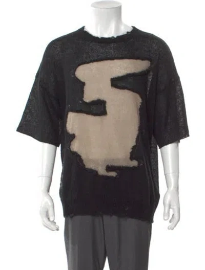Pre-owned Mm6 Maison Margiela 2025 Colorblock Pattern Pullover W/ Tags In Black