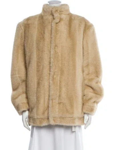 Pre-owned Mm6 Maison Margiela 2025 Faux Fur Faux Fur Jacket In Neutral