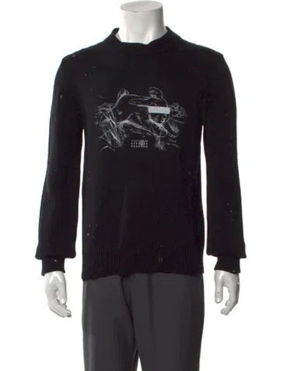 Pre-owned Mm6 Maison Margiela 2025 Graphic Print Pullover In Black