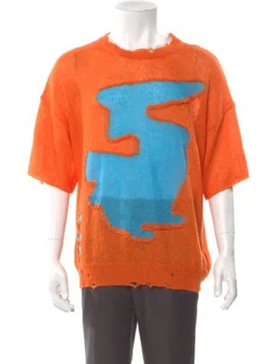 Pre-owned Mm6 Maison Margiela 2025 Graphic Print Pullover W/ Tags In Orange