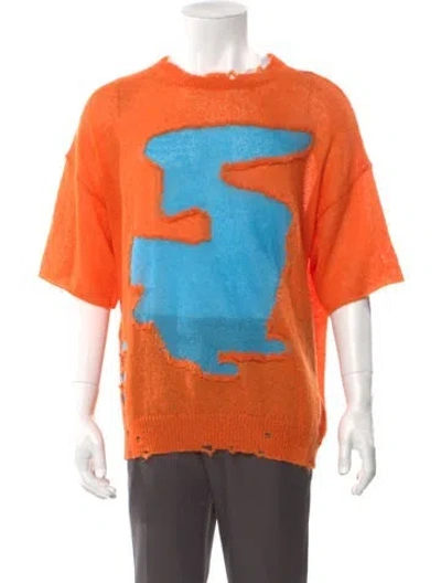 Pre-owned Mm6 Maison Margiela 2025 Graphic Print Pullover W/ Tags In Orange