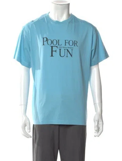 Pre-owned Mm6 Maison Margiela 2025 Graphic Print T-shirt In Blue