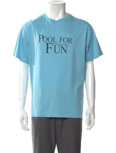 Pre-owned Mm6 Maison Margiela 2025 Graphic Print T-shirt In Blue