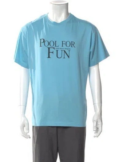 Pre-owned Mm6 Maison Margiela 2025 Graphic Print T-shirt W/ Tags In Blue