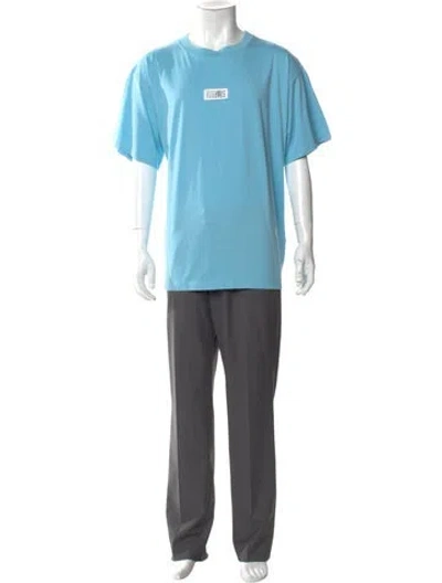 Pre-owned Mm6 Maison Margiela 2025 Graphic Print T-shirt W/ Tags In Blue