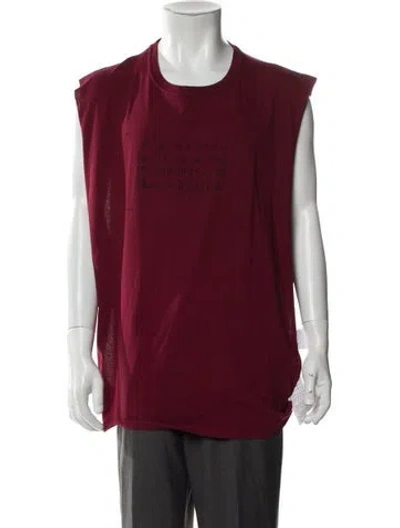 Pre-owned Mm6 Maison Margiela 2025 Graphic Print T-shirt W/ Tags In Burgundy