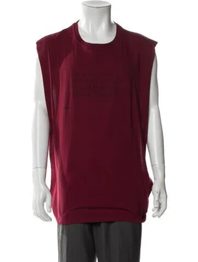Pre-owned Mm6 Maison Margiela 2025 Graphic Print T-shirt W/ Tags In Burgundy