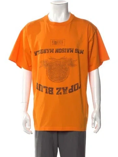Pre-owned Mm6 Maison Margiela 2025 Graphic Print T-shirt W/ Tags In Orange