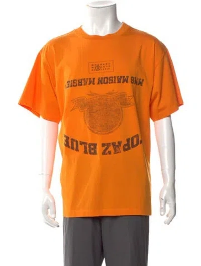 Pre-owned Mm6 Maison Margiela 2025 Graphic Print T-shirt W/ Tags In Orange