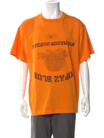 Pre-owned Mm6 Maison Margiela 2025 Graphic Print T-shirt W/ Tags In Orange