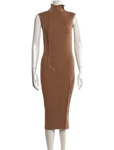 Pre-owned Mm6 Maison Margiela 2025 Midi Length Dress In Brown