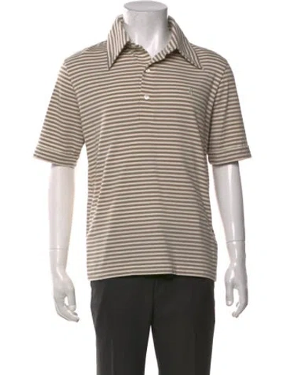 Pre-owned Mm6 Maison Margiela 2026 Striped Polo Shirt W/ Tags In Neutrals