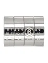 Mm6 Maison Margiela 4 Ring Modular Stacked Numeric Silver Ring Set In Metallic