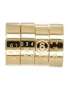 Mm6 Maison Margiela 4 Ring Sculptural Gold Stacked Numeric Rings Set In Gold