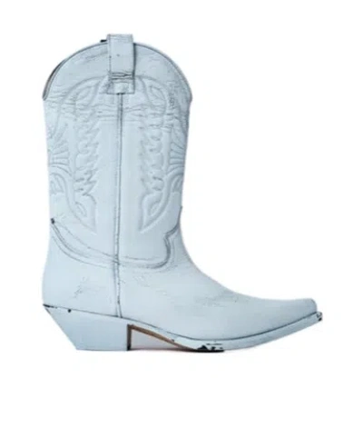 Mm6 Maison Margiela 40mm Leather Boots In Blue