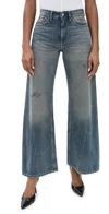 Mm6 Maison Margiela High Waist Wide Leg Denim Jeans In Grey Blue