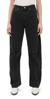Mm6 Maison Margiela Mm6 By Maison Margiela High-waisted Jeans With Satin Side Stripes In Black