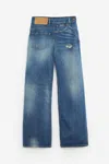 Mm6 Maison Margiela Blue Twist Wide Leg Jeans In Blue