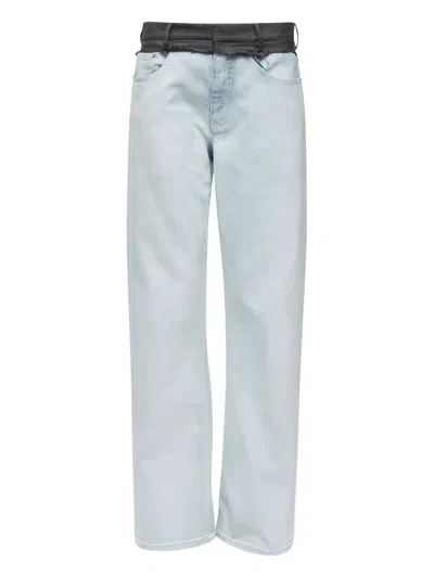 Mm6 Maison Margiela High Rise Straight Jeans In Light Blue