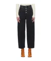 Mm6 Maison Margiela Bicolor Straight Denim Jeans In Black