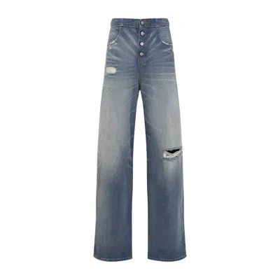 Mm6 Maison Margiela 5 Pockets Mid-blue Cotton Jeans