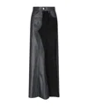 Mm6 Maison Margiela 5-pockets Leather Long Skirt In Black